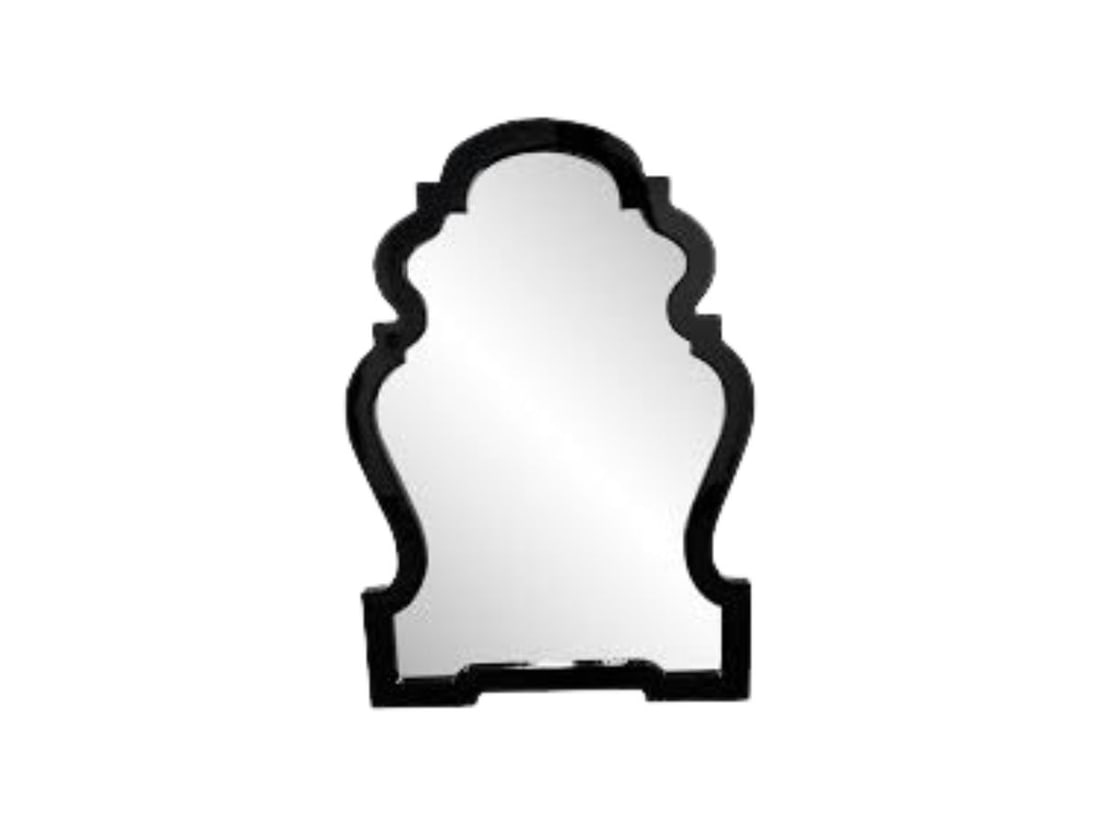 Jonathan Adler Queen Anne Black Lacquer Mirror (1 of 6)