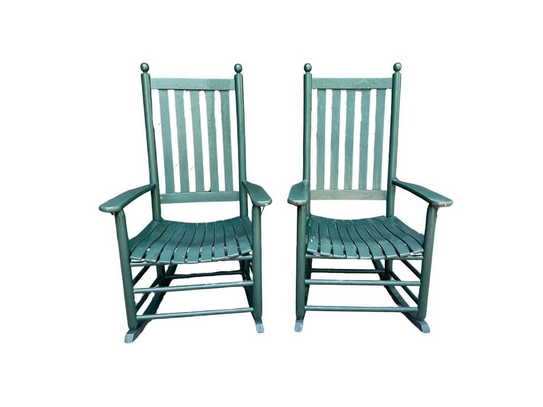 Green Painted Rocking Chair, 1 of 2 (Chairs Sold Individually) (1 of 13)