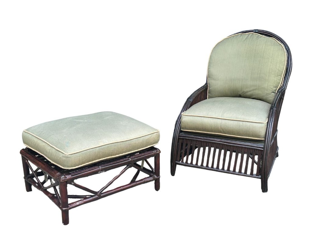 H.P. Atkinson & Sons Rattan Chair & Ottoman (1 of 11)