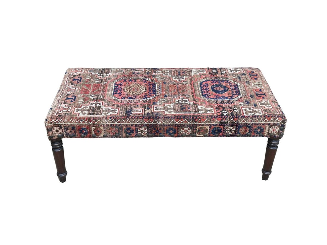 Upholstered Bench with Kilim Upholstery (1 of 8)