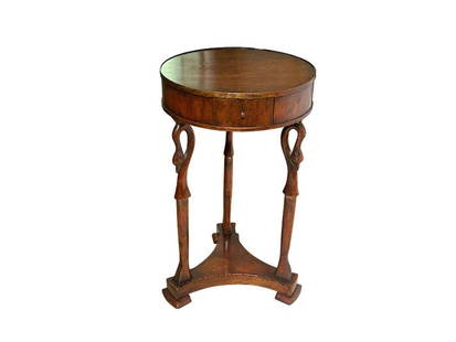 David Iatesta Cygnet Table: 14 in. diameter x 23.25 in. h. PLEASE READ BEFORE PLACING A BID: Pickup for this auction will take place at a private residence in Rye, NY on Friday, July 25th, from 9:00 AM to 12:00 PM, and