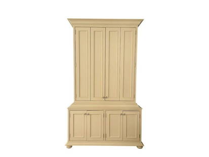 Custom Painted TV Cabinet//Bar: 62 in. w x 24 in. d x 101 in. h, Base height: 36 in. PLEASE READ BEFORE PLACING A BID: Pickup for this auction will take place at a private residence in Rye, NY on Friday, July 25th, from 9:00 AM to 1