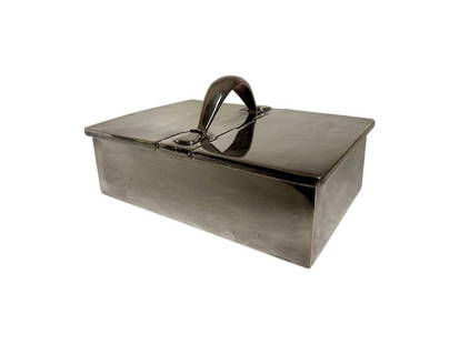 Ralph Lauren Silver Box: 9 in. w x 6 in. d x 5 in. h. PLEASE READ BEFORE PLACING A BID: Pickup for this auction will take place at a private residence in Rye, NY on Friday, July 25th, from 9:00 AM to 12:00 PM, and Saturday, J