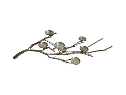 Silver Branch Candle Holder: 42 in. w x 17 in. d x 12 in. h. PLEASE READ BEFORE PLACING A BID: Pickup for this auction will take place at a private residence in Rye, NY on Friday, July 25th, from 9:00 AM to 12:00 PM, and Saturday