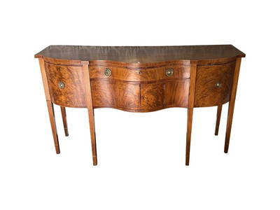 Exceptional Antique Serpentine Sideboard