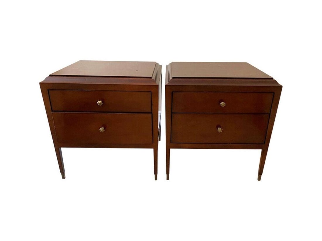 Alexa Hampton for Hickory Chair Mahogany Bedside Tables, Pair (1 of 10)