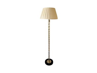 Vaughan Twisted Glass Floor Lamp: 11 in. diameter x 62 in. h, Shades: 16.5 in. diameter x 9.5 in. h, PLEASE READ BEFORE PLACING A BID: Pickup for this auction will take place at a private residence in Rye, NY on Friday, July 25th, fro