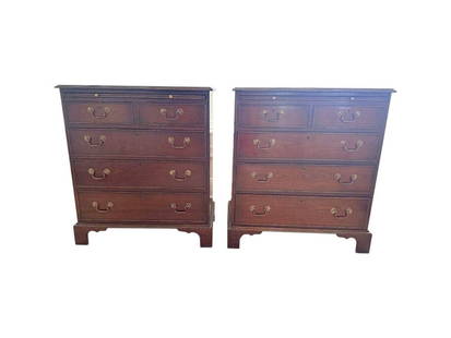 Bachelor Chest of Drawers, Pair: 30 in. w x 16 in. d x 34 in. h. Chests have light wear, see photos. PLEASE READ BEFORE PLACING A BID: Pickup for this auction will take place at a private residence in Rye, NY on Friday, July 25th, fr