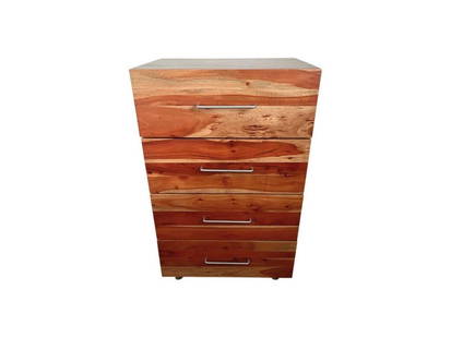CB2 Tall Chest of Drawers: 28 in. w x 20.25 in. d x 46.25 in. h. PLEASE READ BEFORE PLACING A BID: Pickup for this auction will take place at a private residence in Rye, NY on Friday, July 25th, from 9:00 AM to 12:00 PM, and Sa