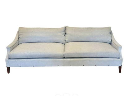 CR Laine Sofa: 96in. w x 37in. d x 31in. h, Seat height: 19in., Arm height: 23in. Upholstery cleaning recommended, see photos.