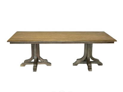 Williams Sonoma Double Pedestal Dining Table: 92 in. w x 40 in. d x 31 in. h