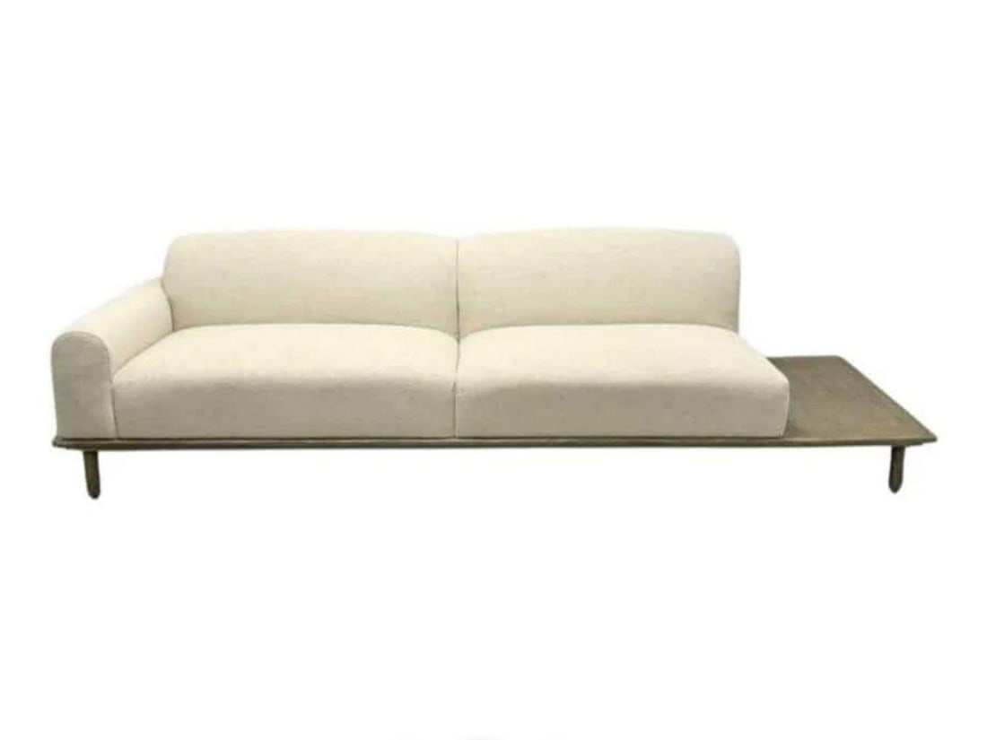 Four Hands Clark Sofa Left Sofa with Table, Encino Bisque: 104.5 in. w x 34 in. d x 27 in. h, Seat height: 17 in. , Arm height: 22 in. , Table height: 9 in.