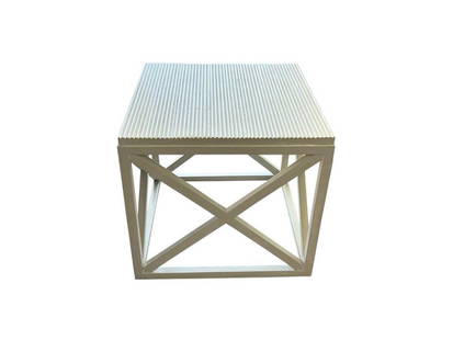Palecek Gunn Square Reeded Top Side Table: 20"w x 20"d x 18"h
