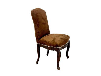 Antique Louis XV Side Chair: 22.5in w x 21in d x 40in h, Seat height: 21in