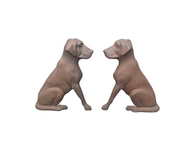 Vintage Liberty Foundry Cast Iron Labrador Andirons
