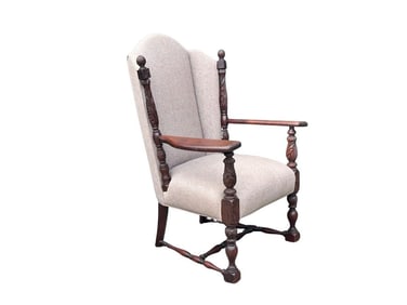 Jacobean Revival / Renaissance Revival Armchair with Foliate Carving