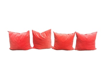 Rodeo Home Coral Velvet Pillows, Set of Four
