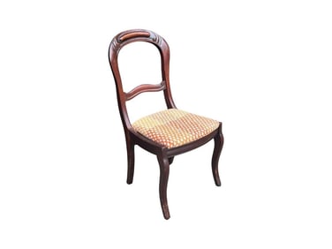 Wood Side Chair with Sister Parish Seat