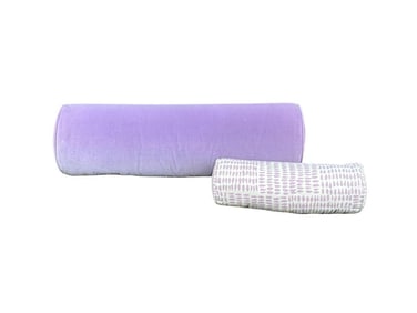 Purple Velvet and Sister Parish Bolster Pillows, Set of 2