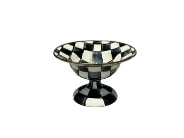 MacKenzie-Childs Black & White Check Compote