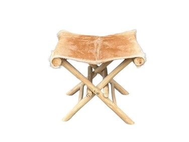 Cowhide Folding Stool