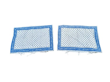 Blue and White Batik Standard Pillows Shams