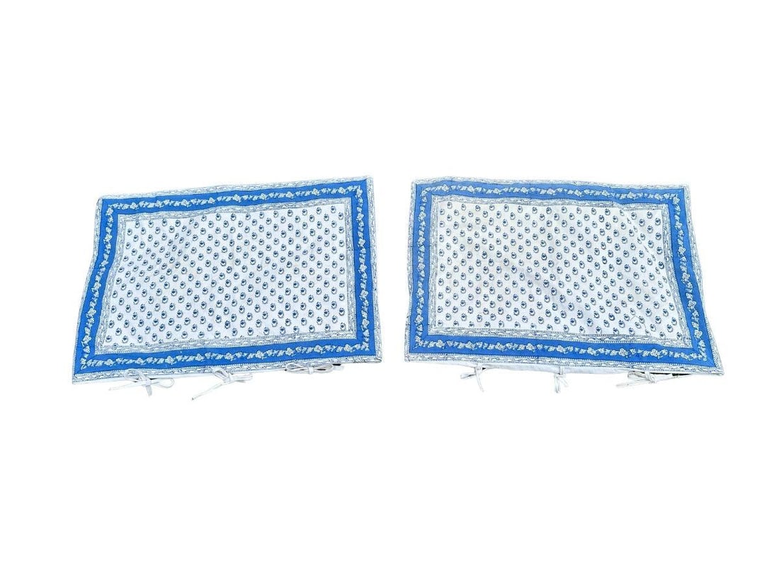 Blue and White Batik Standard Pillows Shams: 29 in. w x 20 in. h