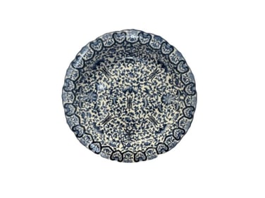 Round Blue & White Porcelain Dish