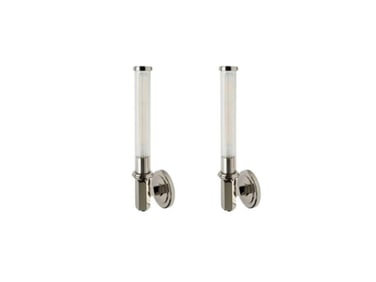 Waterworks Regulator Wall Mounted Single Sconces with Fluted Glass in Chrome, Pair