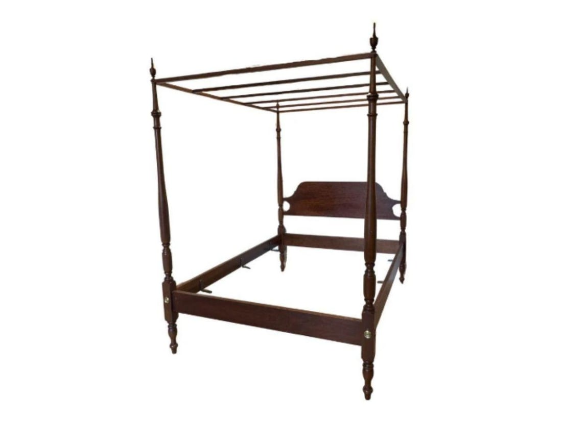 Clore Handcrafted Pencil Post Bed, Full: 58in. w x 78in. l x 80in. h, Footboard: 19in. h, Headboard: 43.25in. h