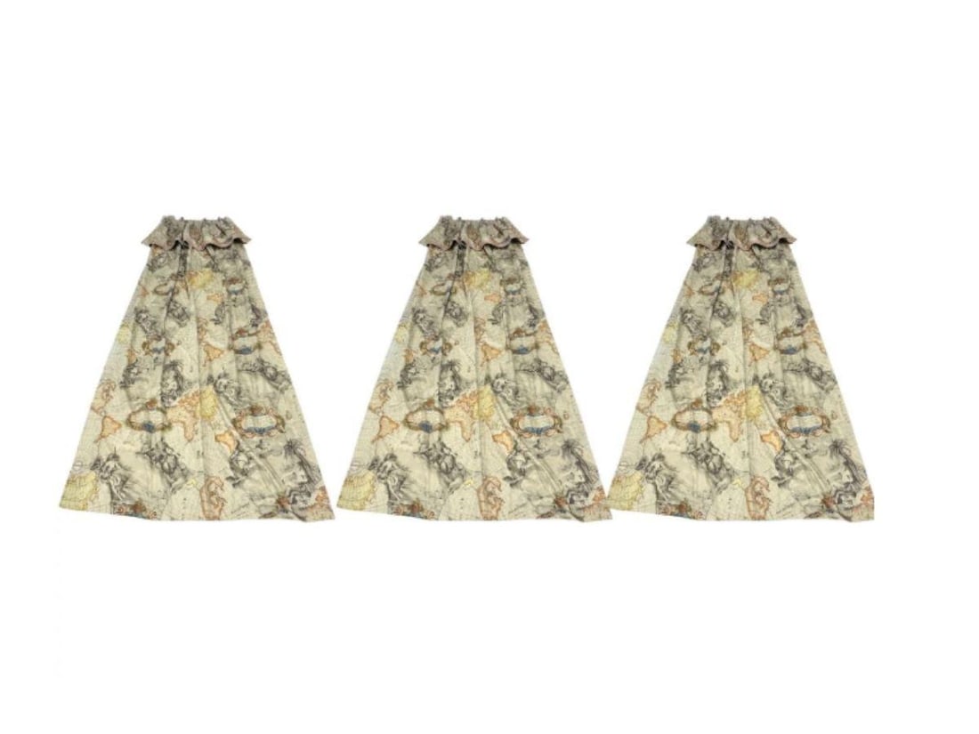 Pierre Frey Planisphere Window Panels, Set of 3: 22in. w x 85in. l