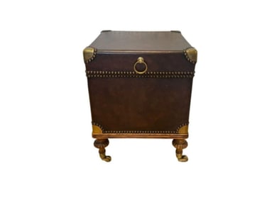 Leather Trunk End Table