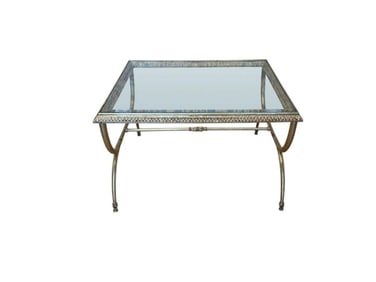 Gold and Glass Cocktail Table