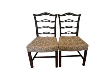 Vintage Ribbon Back Chairs, Pair