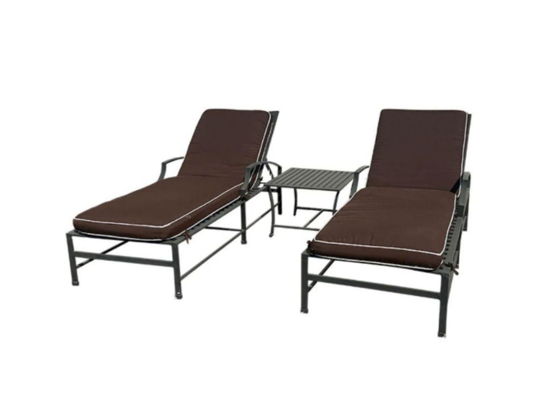Restoration Hardware Carmel Outdoor Chaise Lounges and Side Table, Pair (1 of 13)