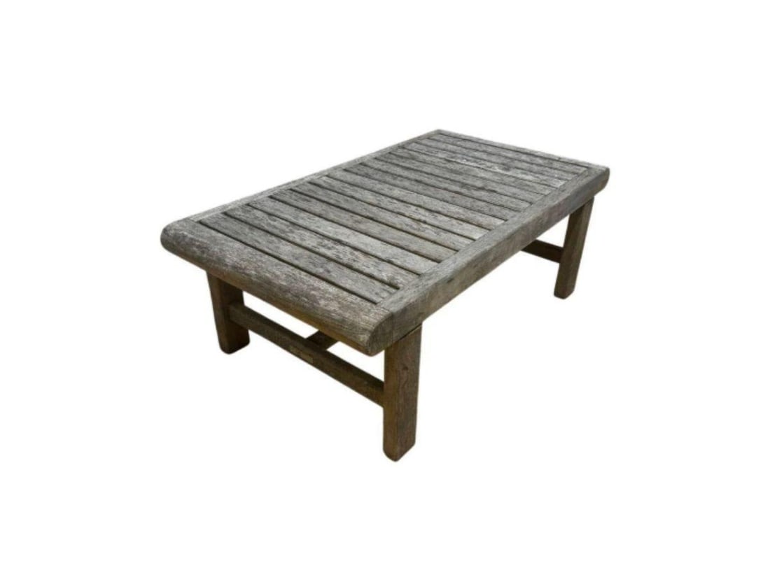 Kingsley Bate Teak Table: Wear consistent with outdoor use.