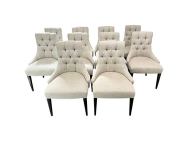 Baker Tufted Back Dining Chairs, Set of 10