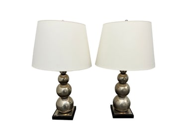 Gracious Home Mercury Glass Table Lamps, Pair
