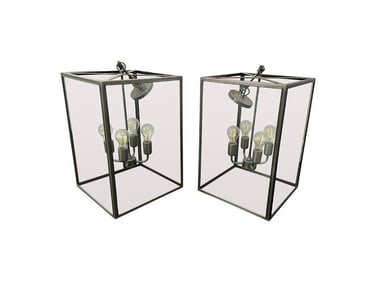 Arteriors Glass Lantern Pendants, Pair