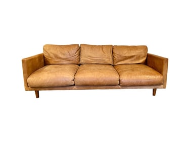Article Mid-Century Style Leather Sofa