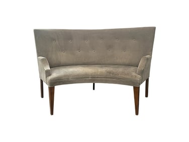 Mitchell Gold Bob Williams Mid-Century Modern Curved Dining Bench