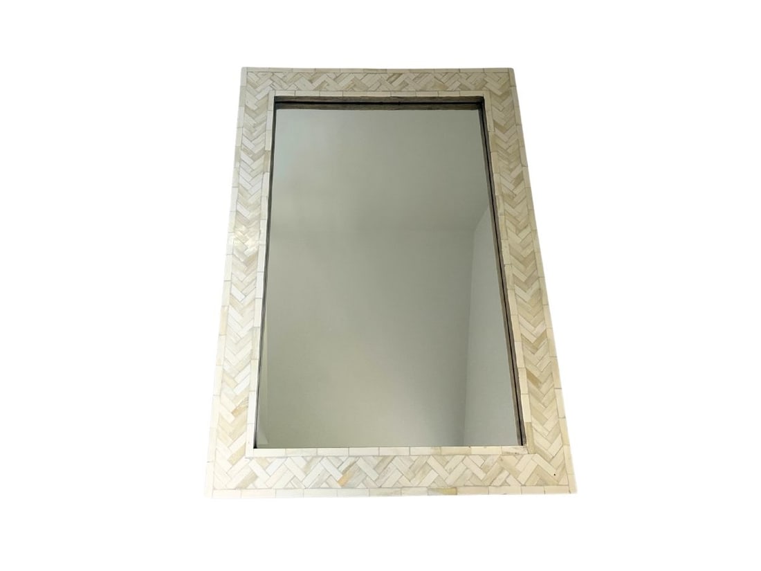 Bone Inlay Mirror: 24in. w x 3in. d x 24in. h