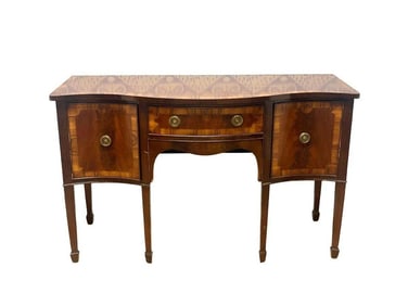 Antique Hepplewhite Mahogany Sideboard with Rosewood Banding, Circa 1870