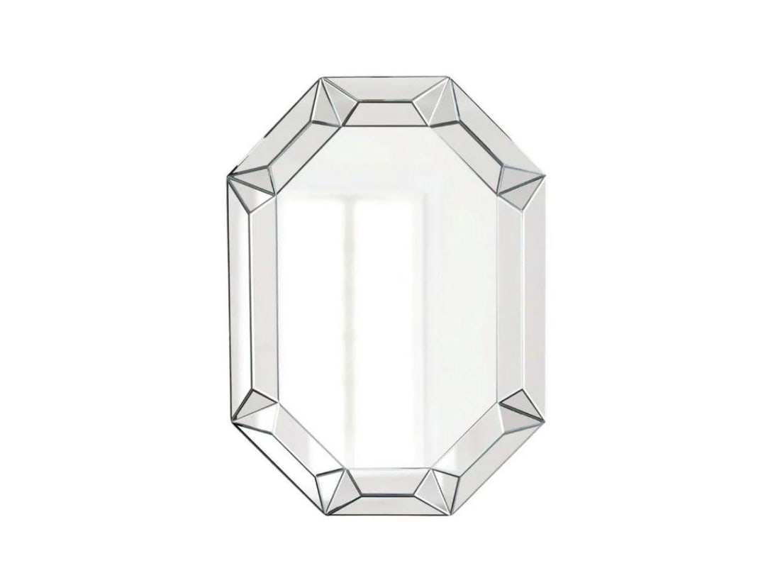 Contemporary Faceted Wall Mirror, 2 of 2: 36 in. w x 50 in. h x 2.5 in. d