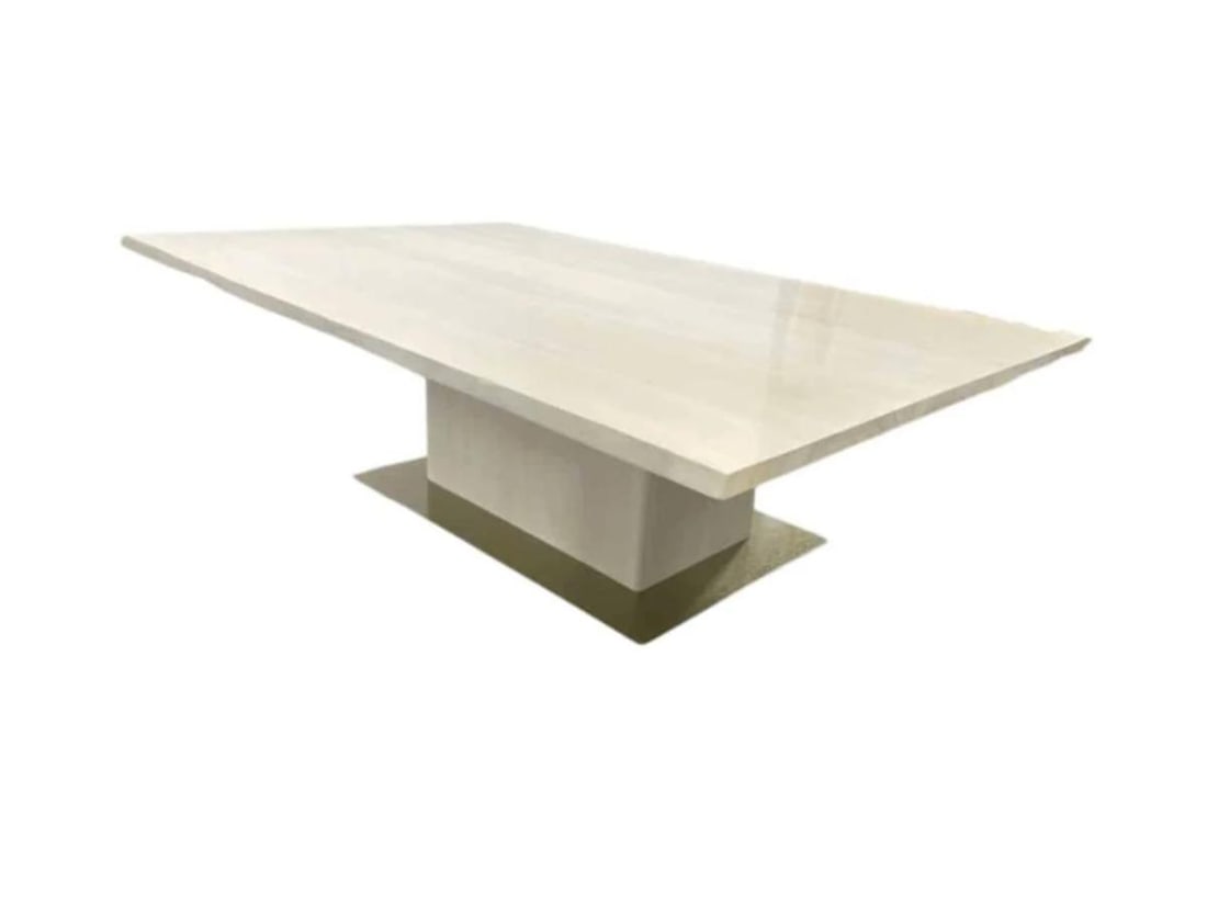 Live Edge Custom Dining Table From Cocoon: 102 in. w x 65.5 in. d x 30 in. h. 2 Pieces.