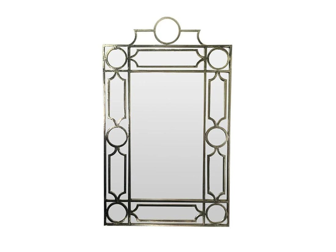 Worlds Away Treillage Silver Leaf Mirror: 28 in. w x 46 in. h
