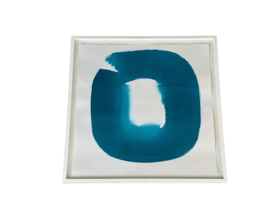 Veronique Gambier, Aperture in Turquoise XX: 23.5 in. w x 23.5 in. h x 1.5 in.d