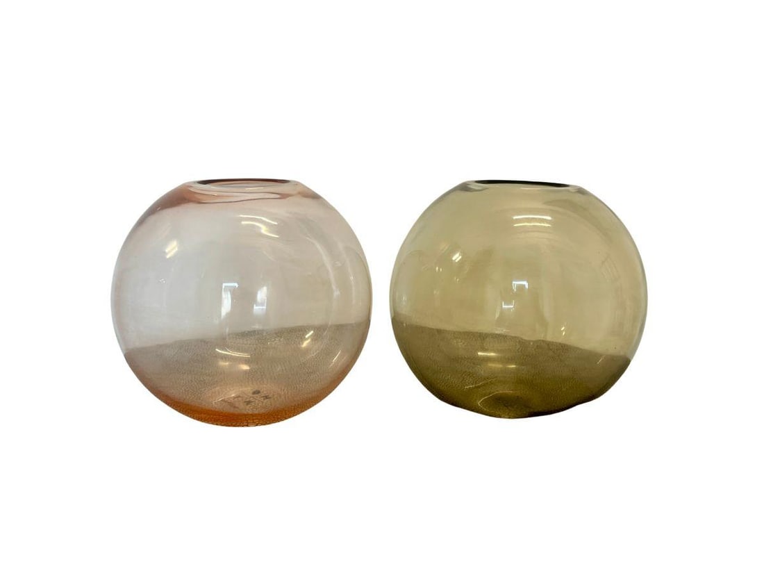 Hawkins NY Aurora Sphere Vases, Set of Two: 6 in. diameter x 6 in. h