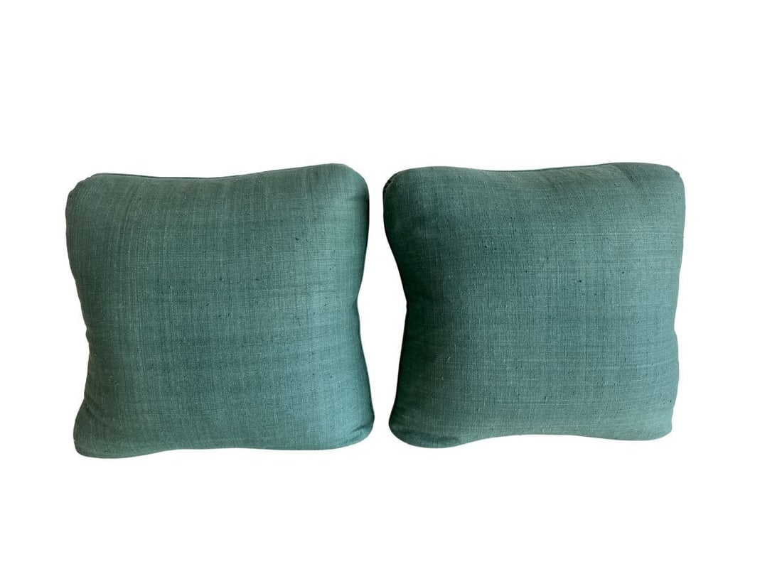 Forest Green Pillows, Pair: 18 in. square with turkish corners PLEASE READ BEFORE BIDDING: There are two scheduled pickup dates for this auction at our Stamford, CT warehouse: Friday, March 6th from 9:00 AM–12:00 PM and
