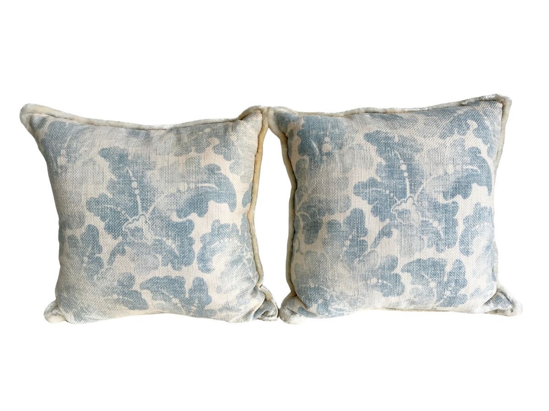 22 in. Blue & White Floral Pillows (1 of 9)